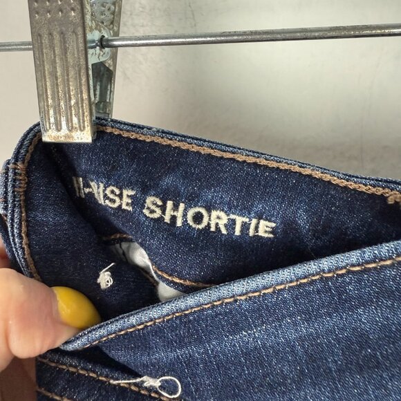 American Eagle Next Level Stretch Hi-Rise Shortie Denim Jean Shorts Size 00 EUC - Picture 9 of 10
